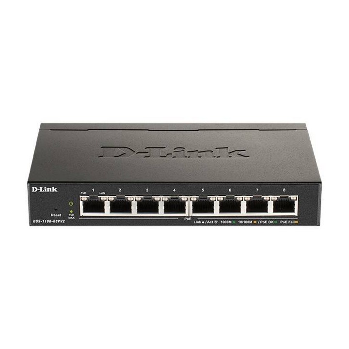 D-LINK PRZEŁĄCZNIK SMART DGS-1100-08PV2 8XGE POE