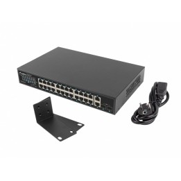 LANBERG SWITCH 24X1GB POE+ 2XGB 2X RACK 19'' GIGABIT ETHERNET 250W