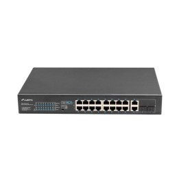 LANBERG PRZEŁĄCZNIK SWITCH 16X100MB POE+/2XCOMBO NIEZARZĄDZALNY RACK 19 CALI GIGABIT ETHERNET 150W