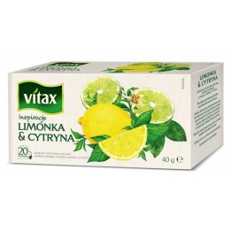 HERBATA LIMONKA Z CYTRYNĄ VITAX INSPIRATIONS 20 TOREBEK