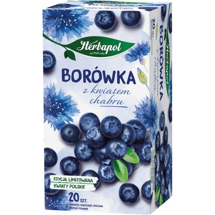 HERBATA BORÓWKA Z KWIATEM CHABRU HERBAPOL ZIOŁOWO-OWOCOWA 20 TOREBEK