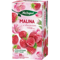 HERBATA MALINA Z KWIATEM RÓŻY HERBAPOL ZIOŁOWO-OWOCOWA 20 TOREBEK