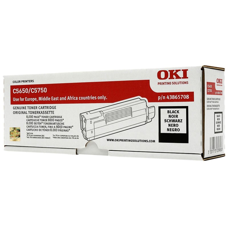 Toner oryginalny OKI C5650/C5750 43865708 Czarny 8000 stron