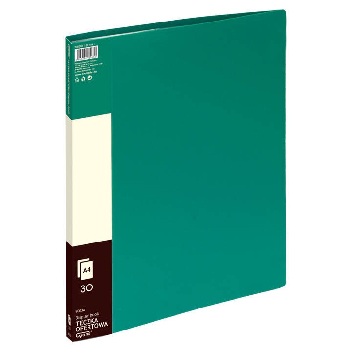 ALBUM OFERTOWY A4 GRAND 9003 120-1821 ZIELONY PVC 30 KIESZENI