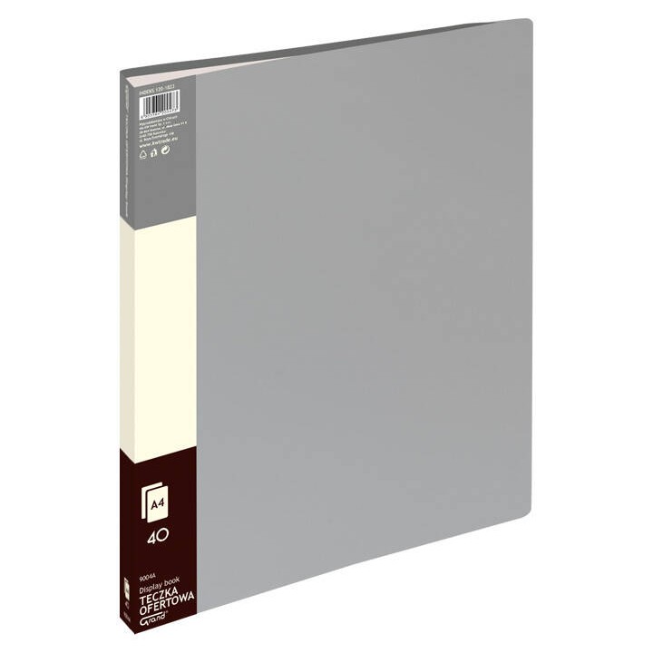 ALBUM OFERTOWY A4 GRAND 9004 120-1823 SZARY PVC 40 KIESZENI