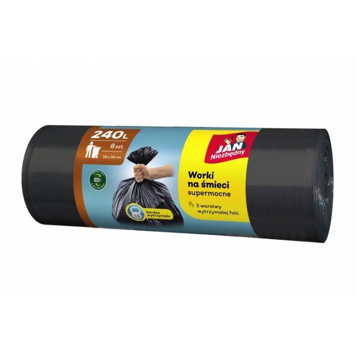 WORKI LDPE JAN NIEZBĘDNY CZARNE 240L 8 SZT