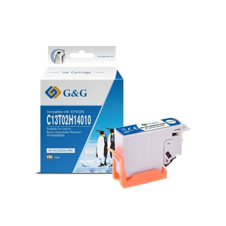 G&G KOMPATYBILNY INK / TUSZ Z C13T02H14010, PHOTO BLACK, NP-E-0202XLPBK, DLA EPSON XP-6000, XP-6005