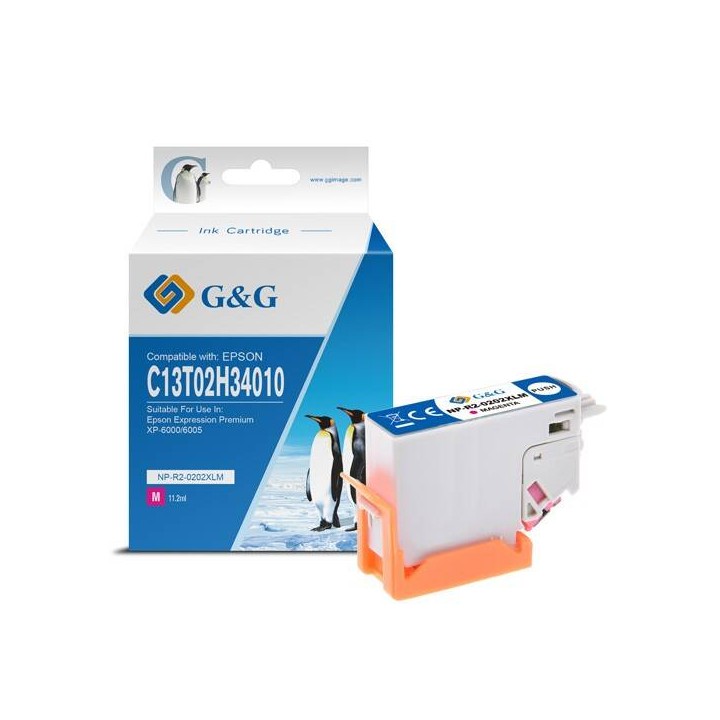 G&G KOMPATYBILNY INK / TUSZ Z C13T02H34010, MAGENTA, NP-E-0202XLM, DLA EPSON XP-6000, XP-6005