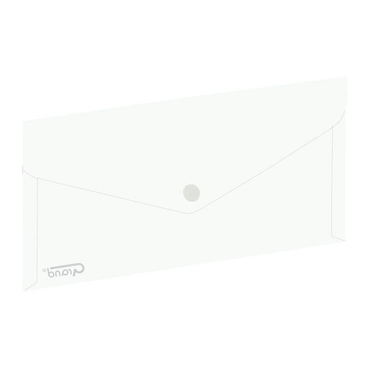 TECZKA KOPERTOWA NA GUZIK 254X130MM GRAND ZP042 120-1478 TRANSPARENTNA BIAŁA PP
