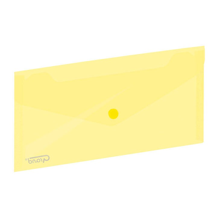TECZKA KOPERTOWA NA GUZIK 254X130MM GRAND ZP042 120-1481 TRANPARENTNA ŻÓŁTA PP