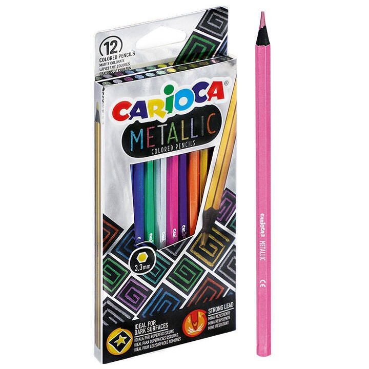 KREDKI OŁÓWKOWE METALICZNE CARIOCA 43164 METALLIC 170-2567 12KOL