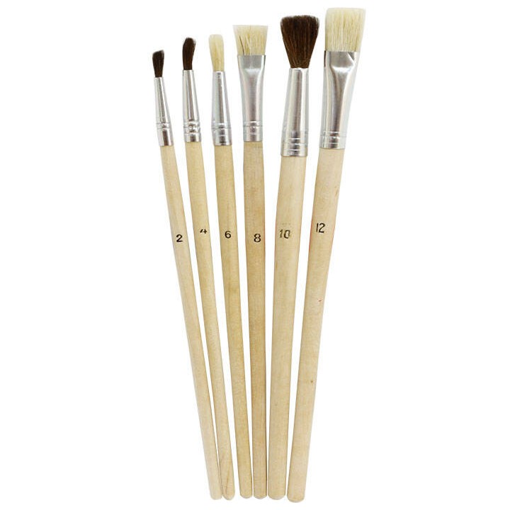 PĘDZLE 3 PŁASKIE, 3 OKRĄGŁE NR 2,4,6,8,10,12 GRAND GR-B212-6 170-2258 6SZT