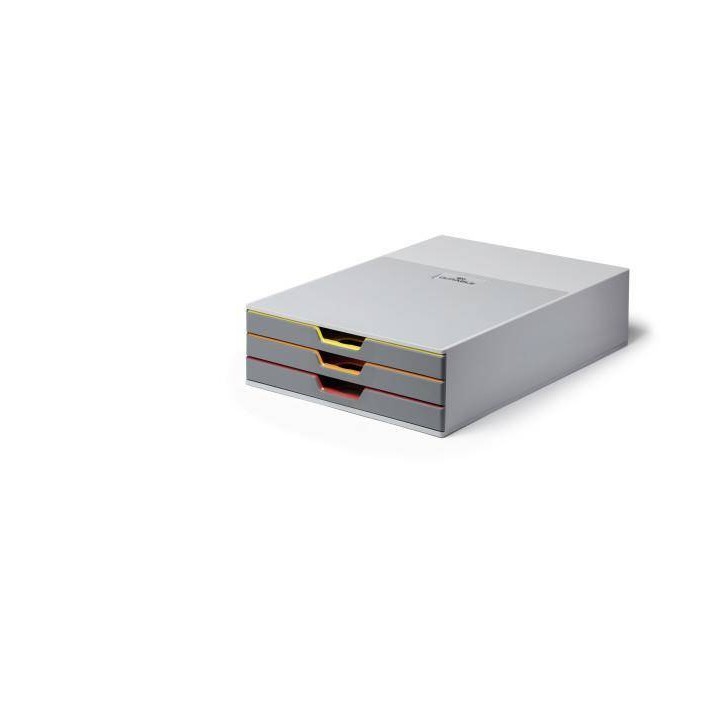 POJEMNIK 280X95X356MM DURABLE VARICOLOR 760327 SZARY 3 SZUFLADY