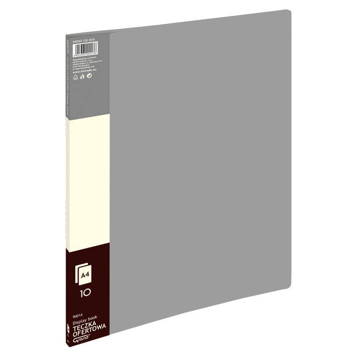 ALBUM OFERTOWY A4 GRAND 9001 120-1818 SZARY PVC 10 KIESZENI