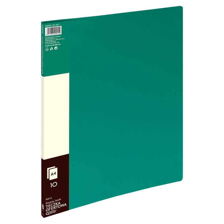 ALBUM OFERTOWY A4 GRAND 9001 120-1817 ZIELONY PVC 10 KIESZENI