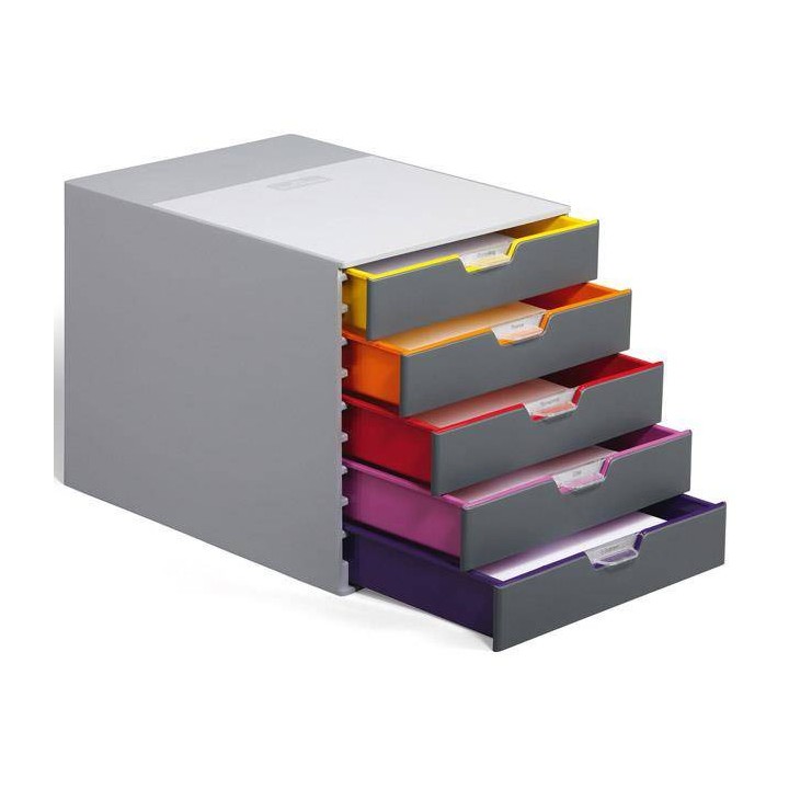 POJEMNIK 280X292X356MM DURABLE VARICOLOR 760527 SZARY 5 SZUFLAD