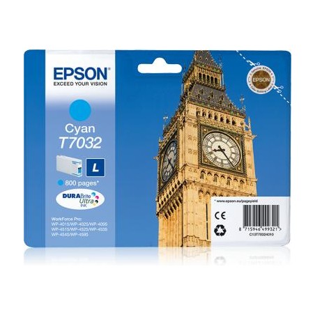 Tusz oryginalny EPSON T7032 C13T70324010 Cyan  800 stron