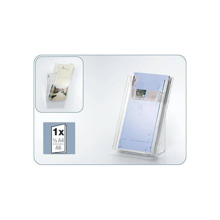 Stojak ekspozycyjny na ulotki DL( 1/3 A4) – idealny na targi DURABLE COMBIBOXX 859019 PRZEZROCZYSTY