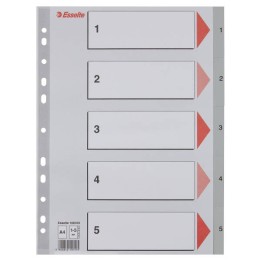 PRZEKŁADKI 1-5 A4 ESSELTE 100103 SZARY PP