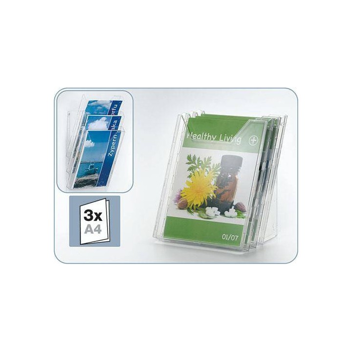 SYSTEM PÓŁEK NA ULOTKI A4 DURABLE COMBIBOXX 858019 PRZEZROCZYSTY 3SZT
