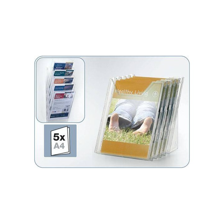 SYSTEM PÓŁEK NA ULOTKI A4 DURABLE COMBIBOXX 858619 PRZEZROCZYSTY 5SZT