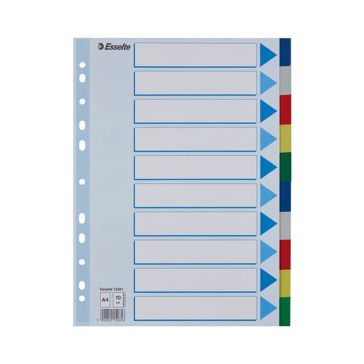 PRZEKŁADKI A4 ESSELTE 15261 MIX PP 10SZT