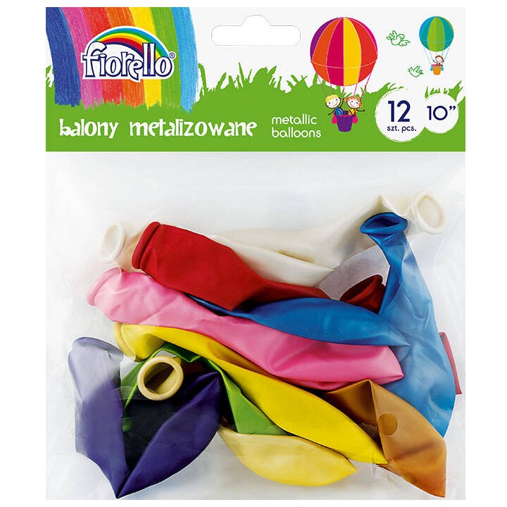 BALONY 10" FIORELLO 170-2451 METALICZNY MIX KOLORÓW 12SZT