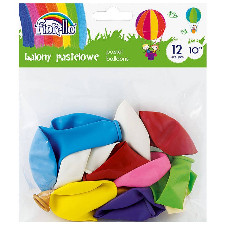 BALONY 10" FIORELLO 170-2453 PASTELOWY MIX KOLORÓW 12SZT