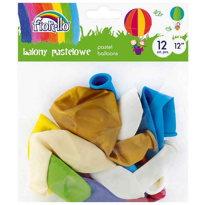 BALONY 12" FIORELLO 170-2454 PASTELOWY MIX KOLORÓW 12SZT
