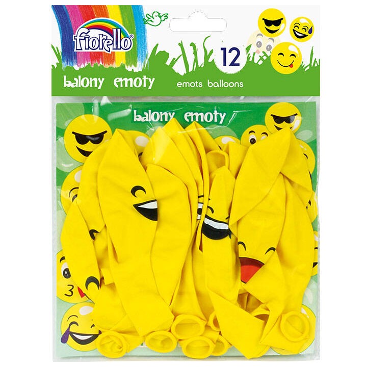BALONY EMOTY 12" FIORELLO 170-2328 MIX WZORÓW 12SZT