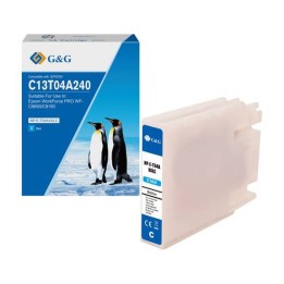G&G KOMPATYBILNY INK / TUSZ Z C13T04A240, CYAN, 8000S, NP-E-T04AXXLC-A, DLA EPSON WF-C8190, WF-C8690