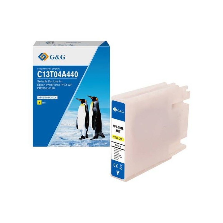 G&G KOMPATYBILNY INK / TUSZ Z C13T04A440, YELLOW, 8000S, NP-E-T04AXXLY-A, DLA EPSON WF-C8190, WF-C8690