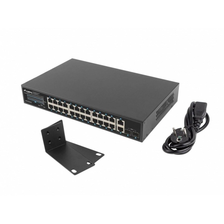 LANBERG SWITCH 24X1GB POE+ 2XGB 2XSFP RACK 19'' GIGABIT ETHERNET 360W