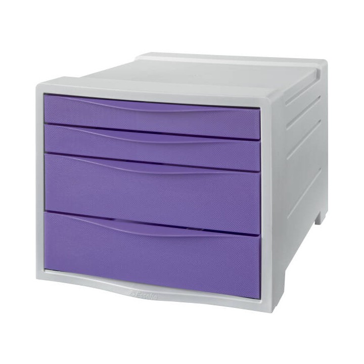 POJEMNIK Z SZUFLADAMI 281X244X365MM ESSELTE COLOUR'BREEZE 628458 LAWENDOWY 4 SZUFLADY