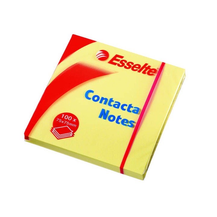 KARTECZKI SAMOPRZYLEPNE 75X75 ESSELTE CONTACTA 83003 ŻÓŁTY 100 KART