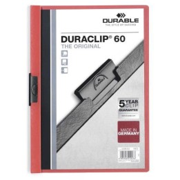 SKOROSZYT ZACISKOWY A4 DURABLE DURACLIP 220903 CZERWONY PLASTIKOWY 60 KRT