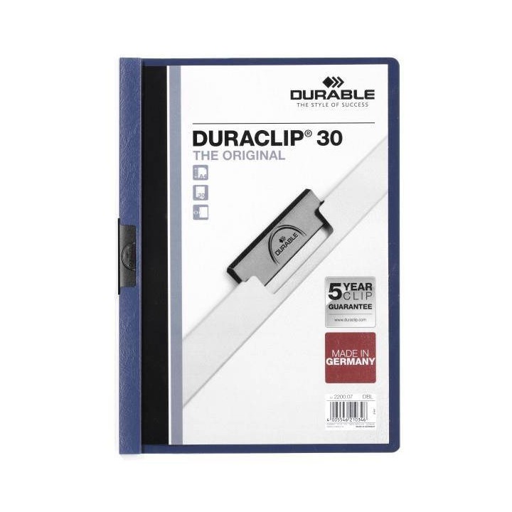 SKOROSZYT ZACISKOWY A4 DURABLE DURACLIP 220007 GRANATOWY PLASTIKOWY 30 KRT
