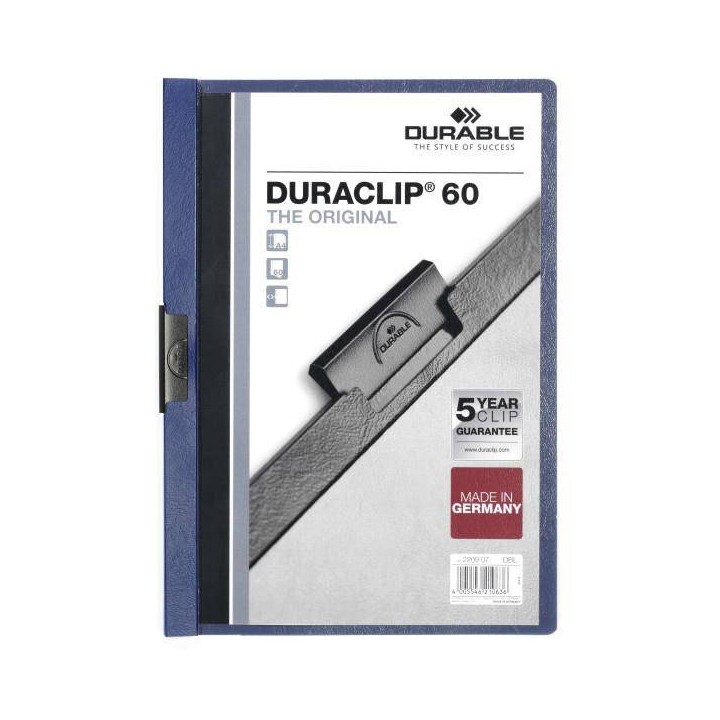 SKOROSZYT ZACISKOWY A4 DURABLE DURACLIP 220907 GRANATOWY PLASTIKOWY 60 KRT