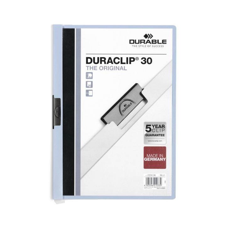 SKOROSZYT ZACISKOWY A4 DURABLE DURACLIP 220006 NIEBIESKI PLASTIKOWY 30 KRT