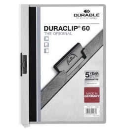 SKOROSZYT ZACISKOWY A4 DURABLE DURACLIP 220910 SZARY PLASTIKOWY 60 KRT