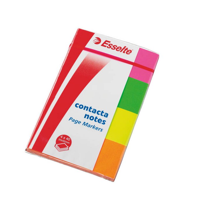 ZAKŁADKI INDEKSUJĄCE 20X25MM ESSELTE CONTACTA 83019 MIX KOLORÓW 4*40SZT