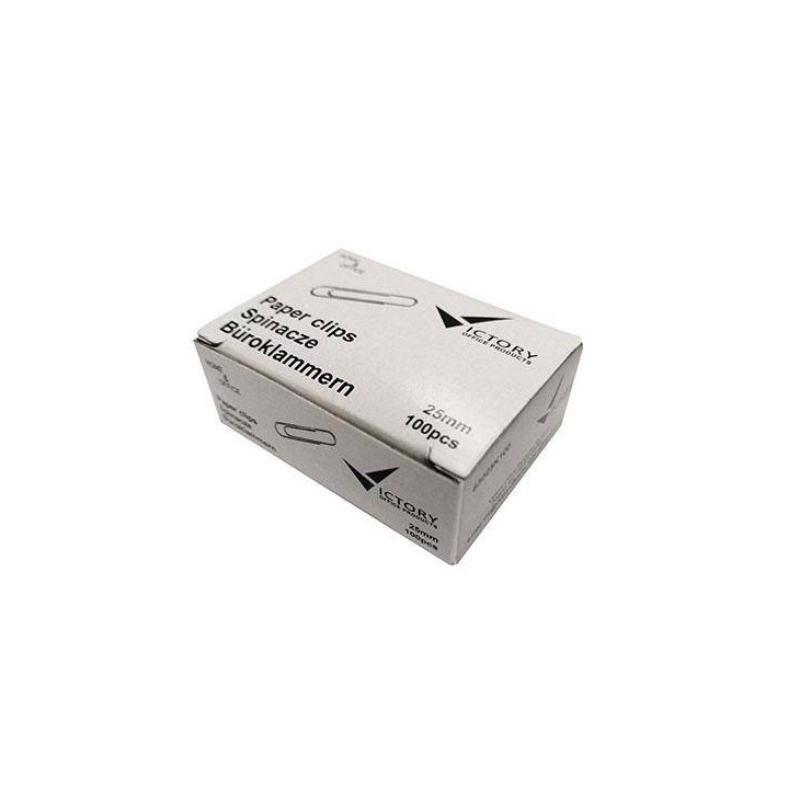 SPINACZE OKRĄGŁE 25MM VICTORY OFFICE PRODUCTS 63025K100 METALOWE W PUDEŁKU PAPIEROWYM 100SZT
