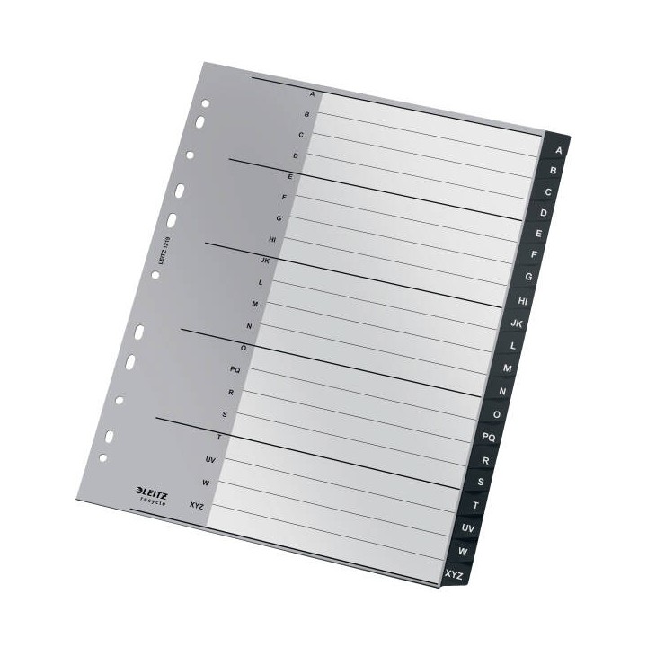 PRZEKŁADKI A-Z A4 LEITZ RECYCLE 12190000 CZARNY PP