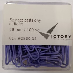 SPINACZE OKRĄGŁE 28MM VICTORY OFFICE PRODUCTS 60286100-083 PASTELOWE CIEMNOFIOLETOWE METALOWEPOWLEKANE W POJEMNIKU PLASTIKOWYM 1