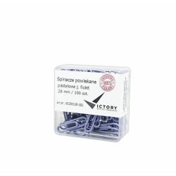 SPINACZE OKRĄGŁE 28MM VICTORY OFFICE PRODUCTS 60286100-081 PASTELOWE JASNOFIOLETOWE METALOWEPOWLEKANE W POJEMNIKU PLASTIKOWYM 10