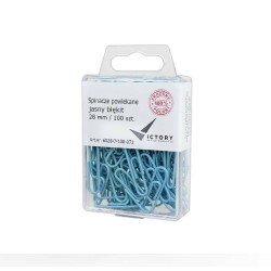 SPINACZE OKRĄGŁE 28MM VICTORY OFFICE PRODUCTS 6028KM100-071 PASTELOWE JASNONIEBIESKIE METALOWEPOWLEKANE W ZAWIESZANYM POJEMNIKU 