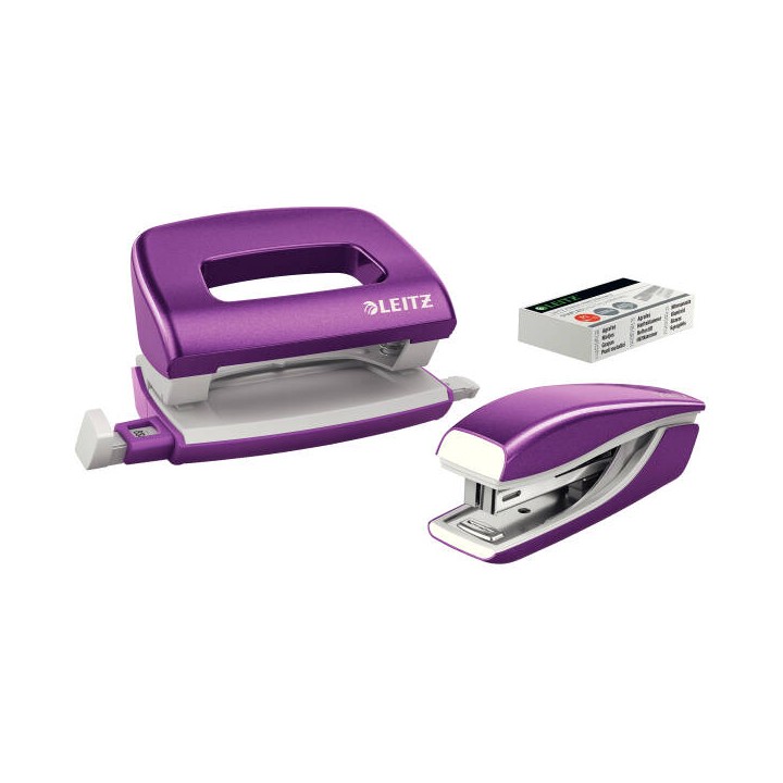 ZESTAW MINI ZSZYWACZ I DZIURKACZ LEITZ NEXXT WOW 55612062 FIOLETOWY