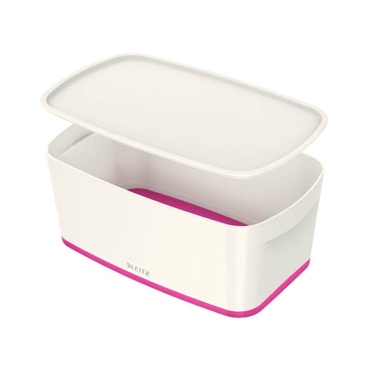 POJEMNIK DO PRZECHOWYWANIA 318X191X128MM LEITZ MYBOX WOW Z POKRYWĄ 52291023 RÓŻOWY