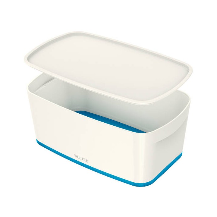 POJEMNIK DO PRZECHOWYWANIA 318X191X128MM LEITZ MYBOX WOW Z POKRYWĄ 52291036 NIEBIESKI