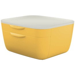 POJEMNIK Z SZUFLADAMI 251X275X143MM LEITZ COSY 53570019 CIEPŁY ŻÓŁTY 2 SZUFLADY